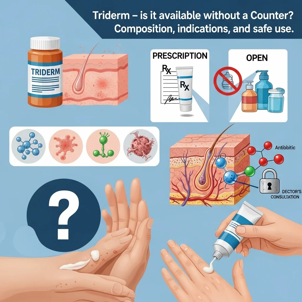 Treiderm Triderm – czy jest bez recepty? Skład, wskazania i bezpieczne stosowanie