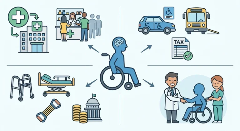 Uprawnienia z symbolem 10-N: opieka medyczna i rehabilitacja, dofinansowanie sprzętu, ulgi transportowe i podatkowe.